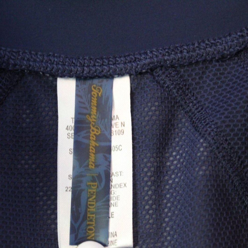 Tommy Bahama + Pendleton Tropical Zip Swim Surf Rashguard Navy Small H13258 - Picture 6 of 10
